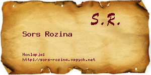 Sors Rozina névjegykártya